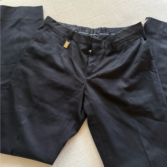 Dolce & Gabbana Charcoal Pants with Gold Accent